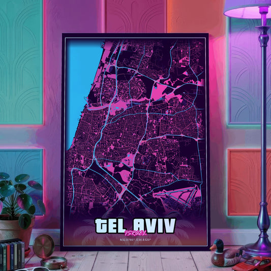 Tel Aviv GTA Map Poster