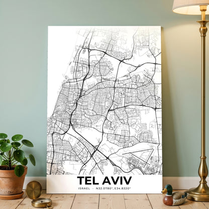 Tel Aviv Elegant Map Poster