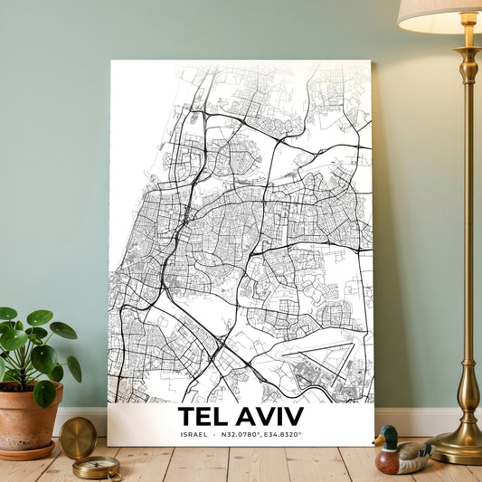 Tel Aviv Elegant Map Poster