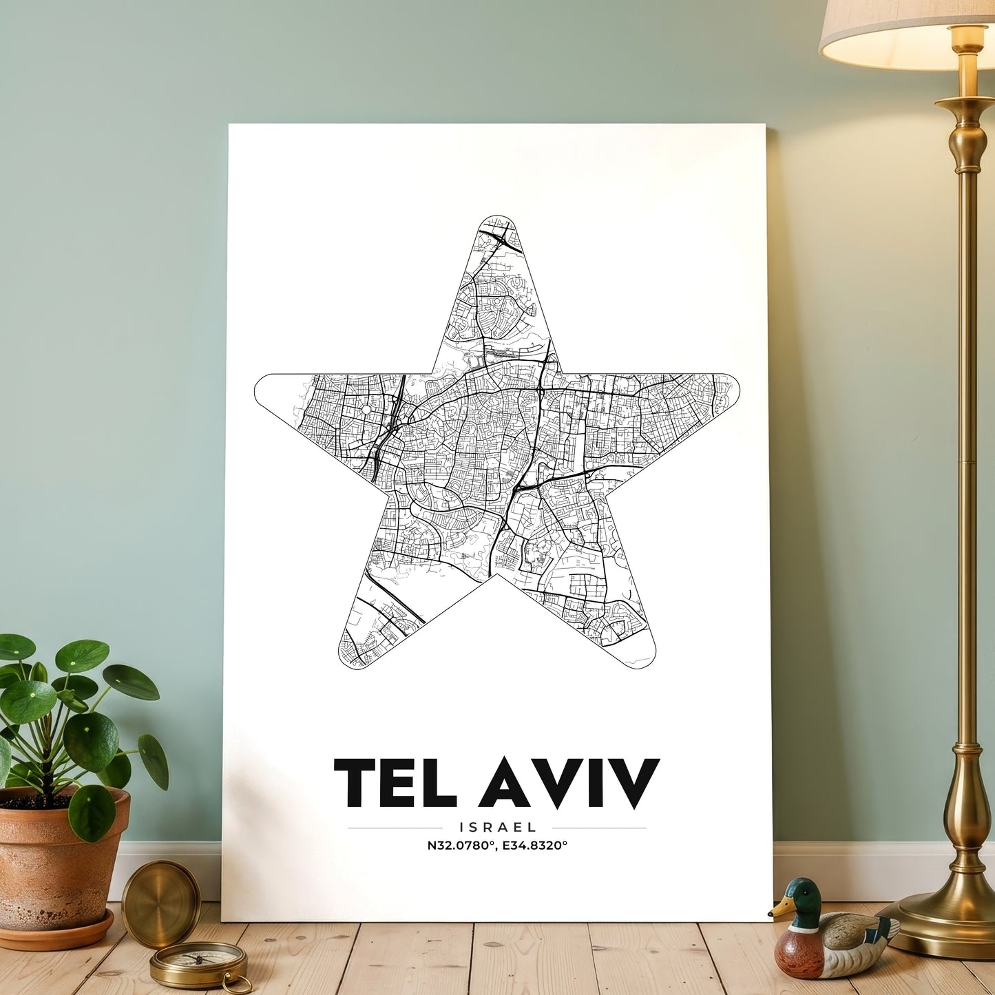 Tel Aviv Star Map Poster