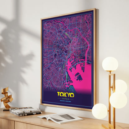 Tokyo Cyberpunk Map Poster