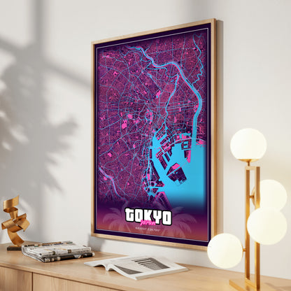 Tokyo GTA Map Poster