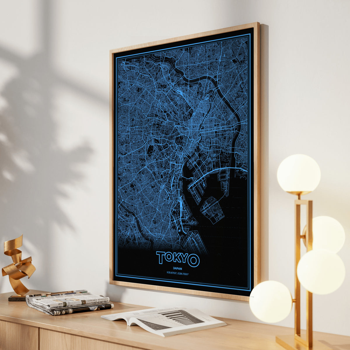 Tokyo Phosphor Map Poster - IBM Blue