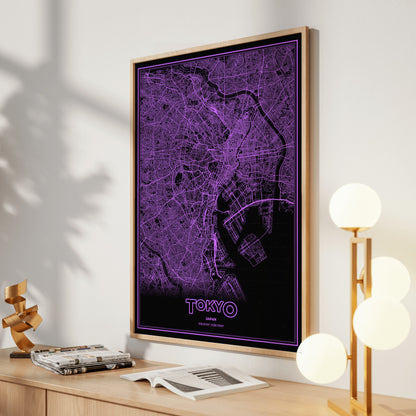Tokyo Phosphor Map Poster - EGA Violet