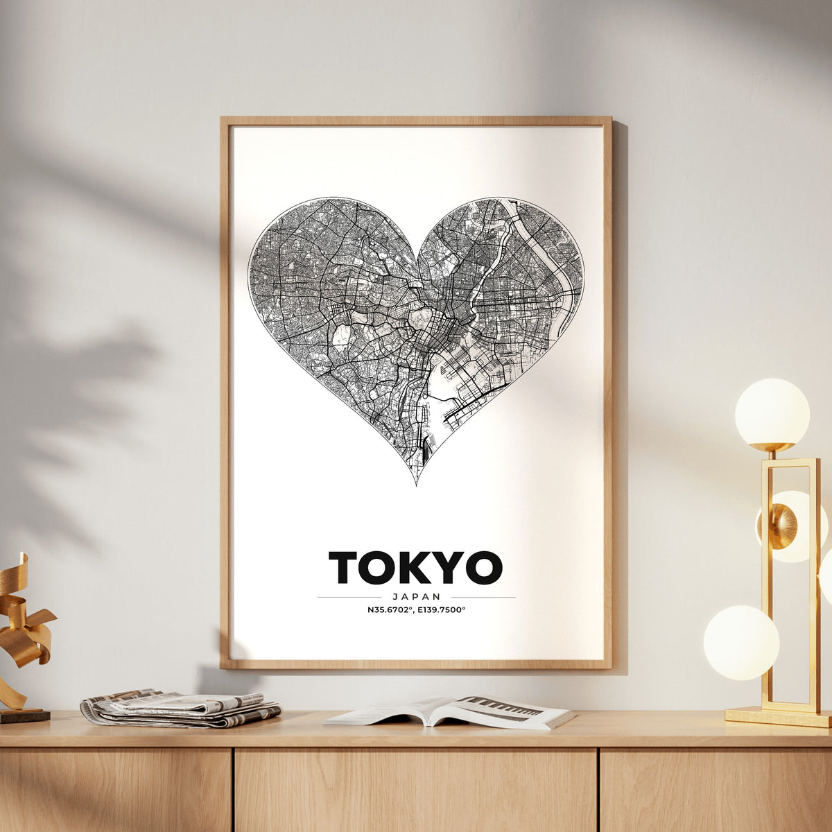 Tokyo Heart Map Poster