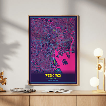 Tokyo Cyberpunk Map Poster