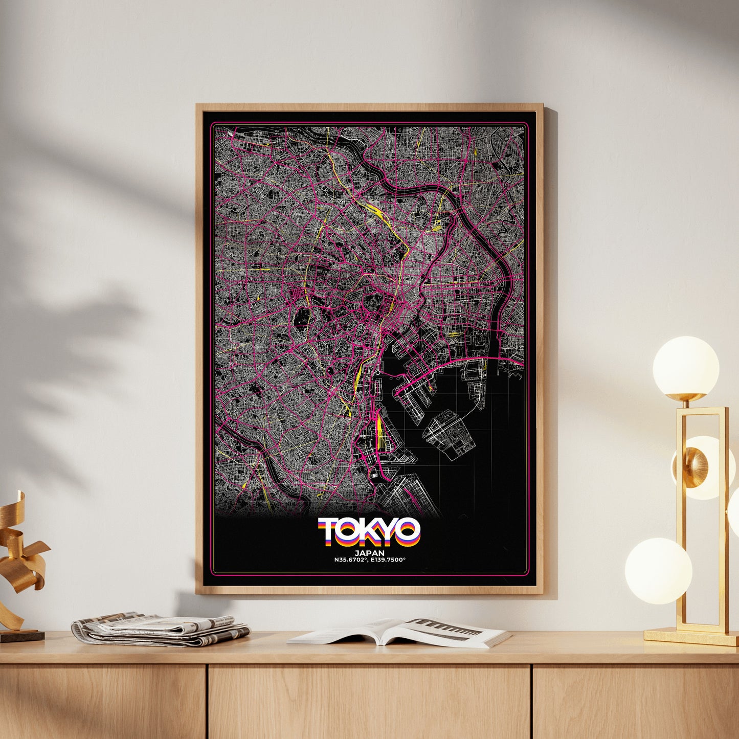 Tokyo Retro Map Poster