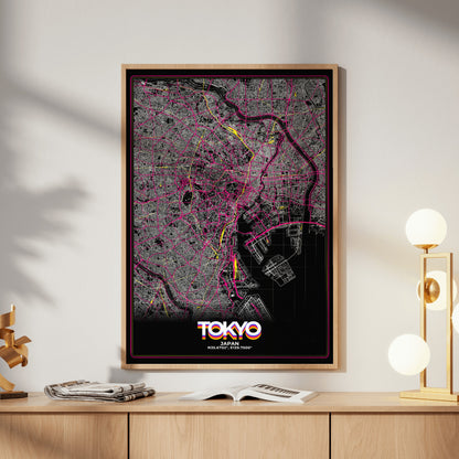 Tokyo Retro Map Poster