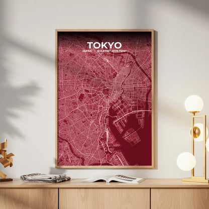Tokyo Garnet Map Poster