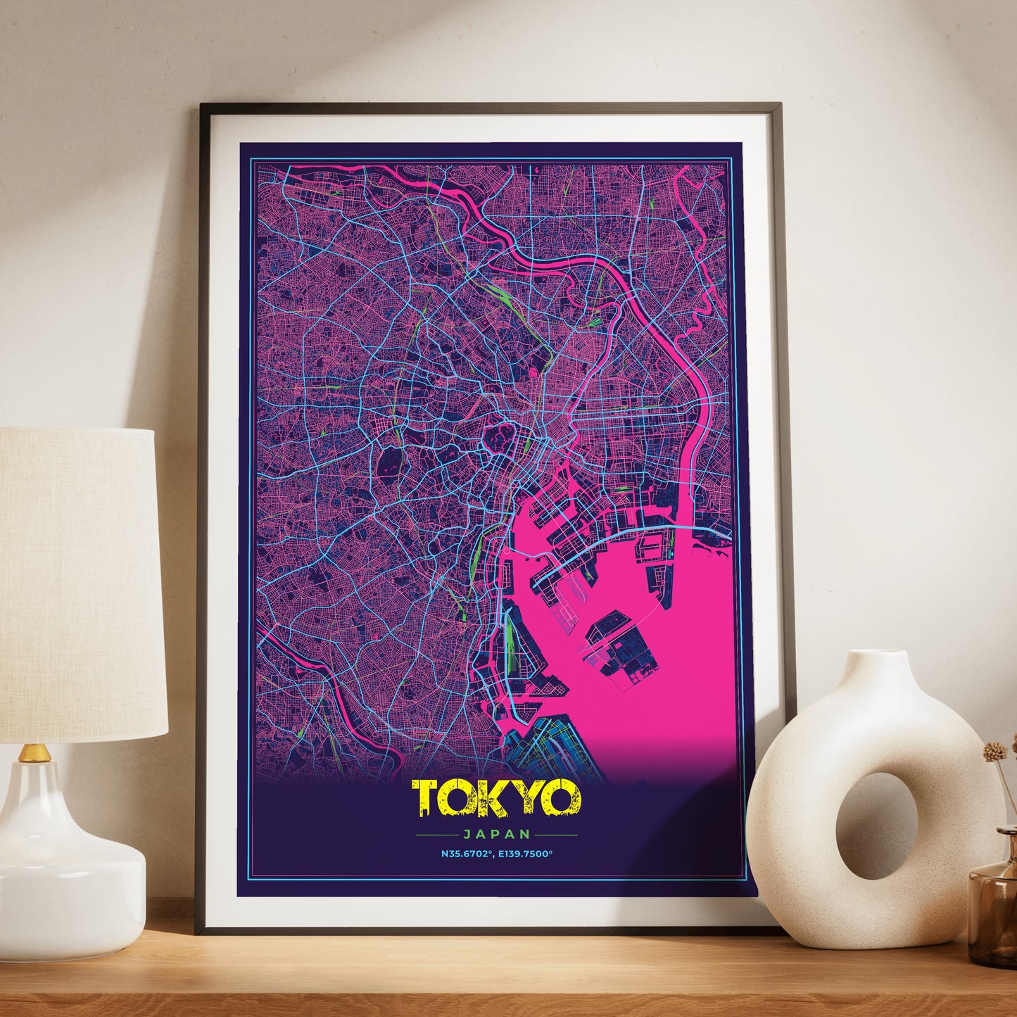 Tokyo Cyberpunk Map Poster