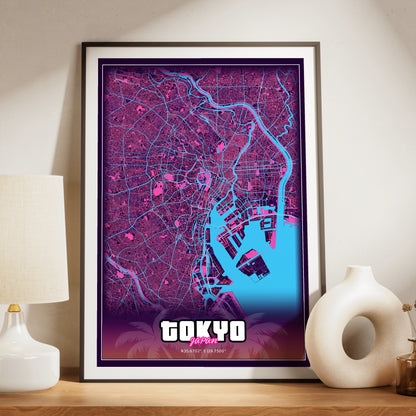 Tokyo GTA Map Poster