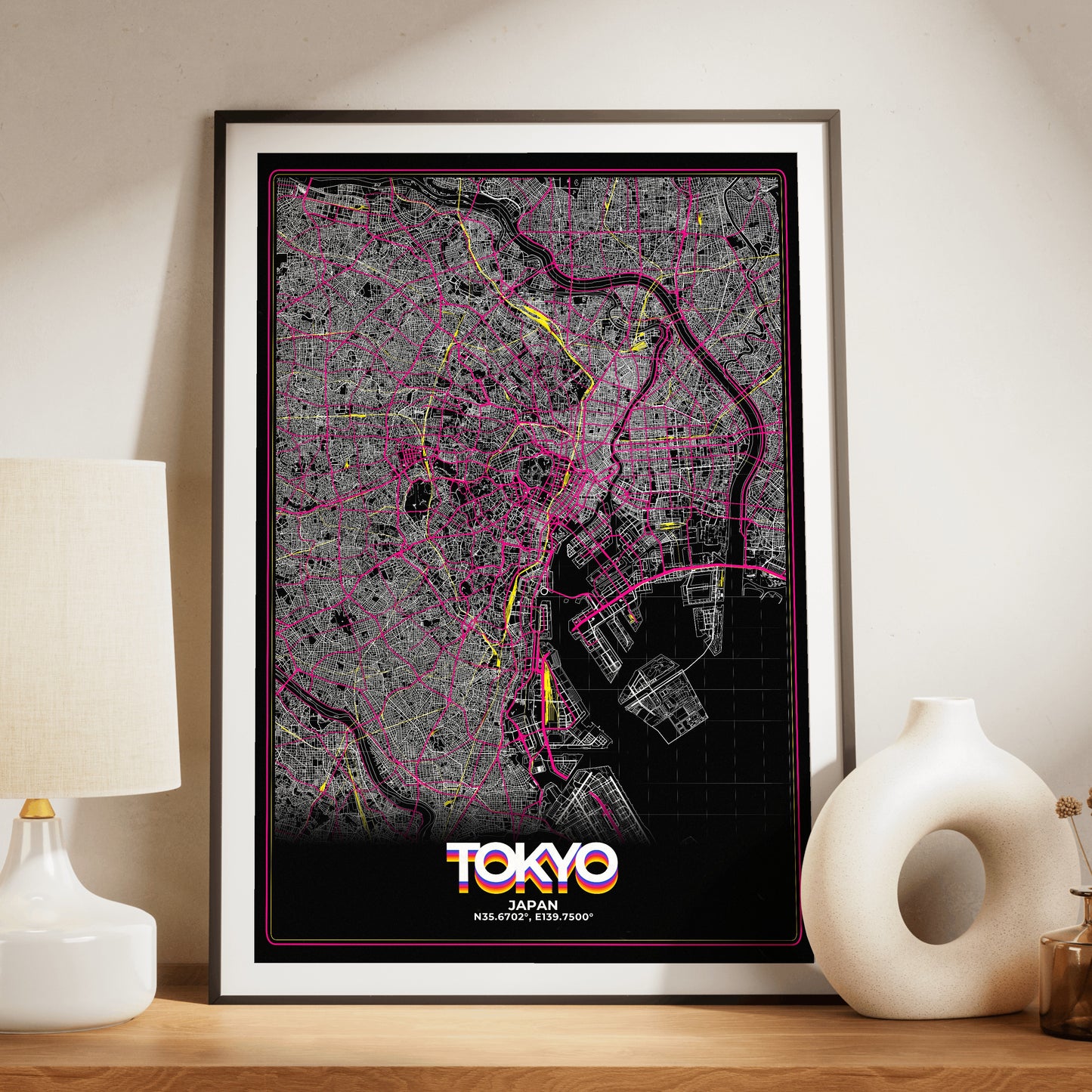 Tokyo Retro Map Poster