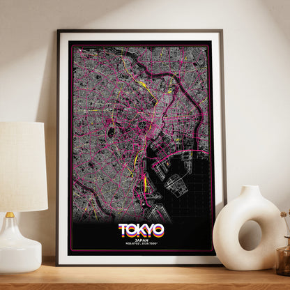 Tokyo Retro Map Poster