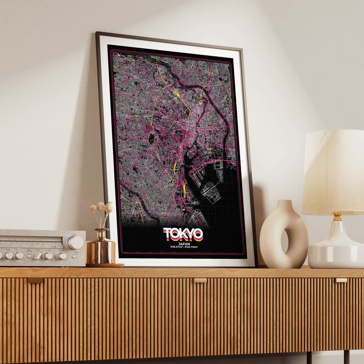 Tokyo Retro Map Poster