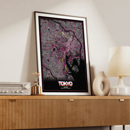 Tokyo Retro Map Poster