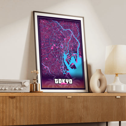 Tokyo GTA Map Poster