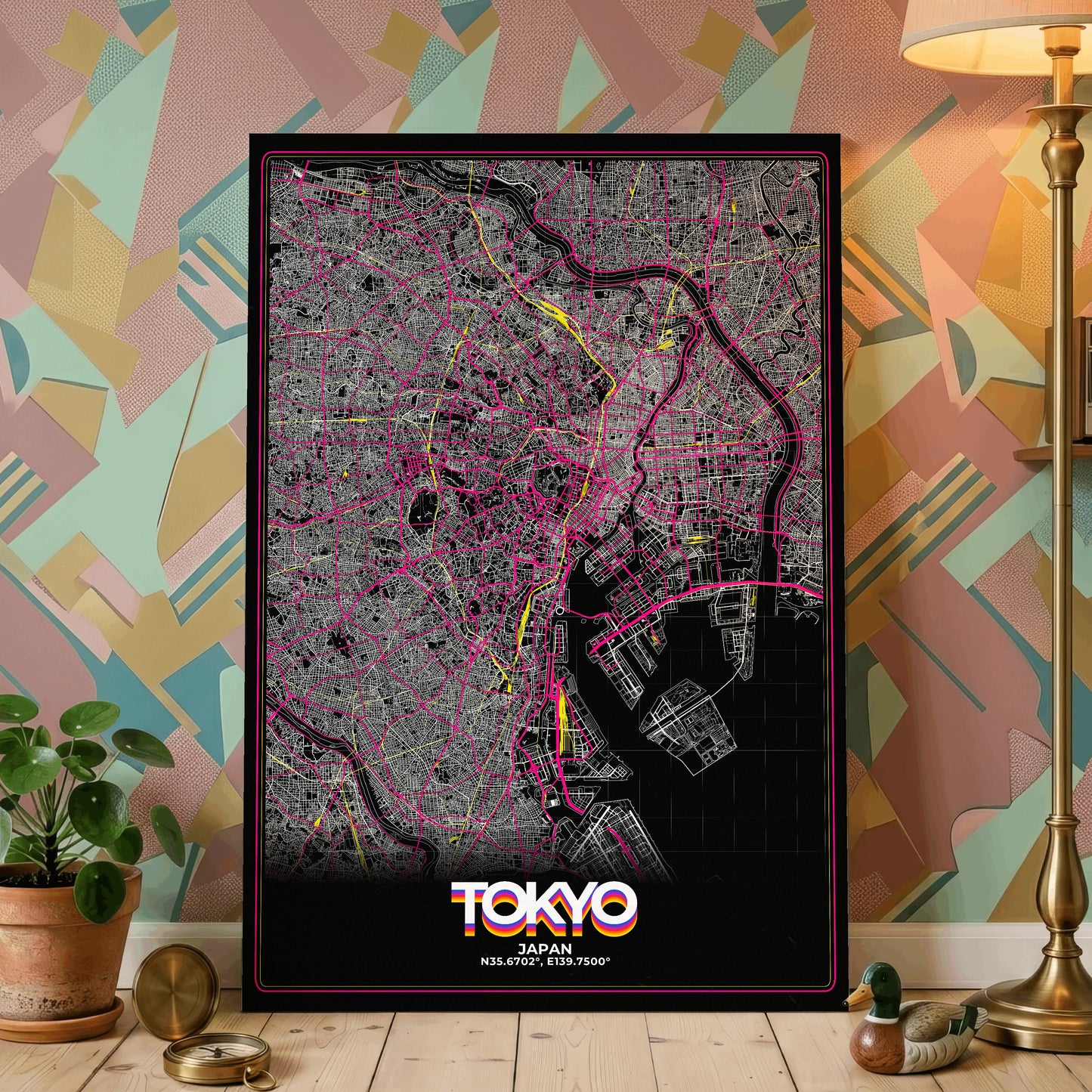 Tokyo Retro Map Poster