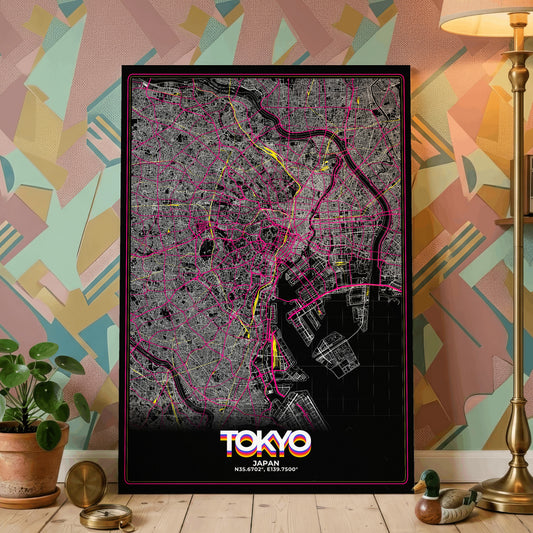Tokyo Retro Map Poster