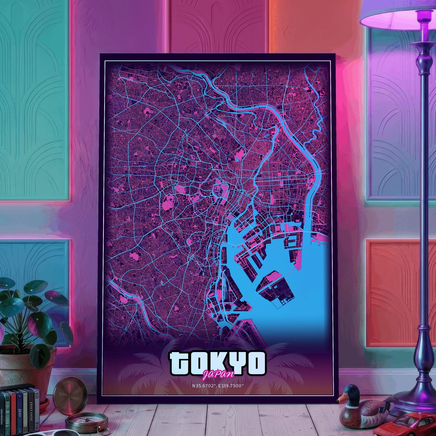 Tokyo GTA Map Poster