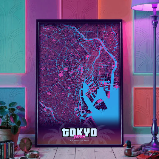 Tokyo GTA Map Poster