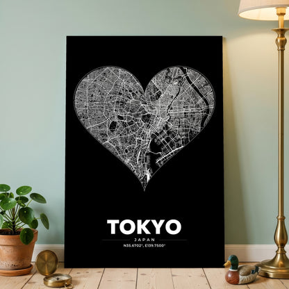 Tokyo Heart Map Poster