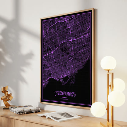 Toronto Phosphor Map Poster - EGA Violet