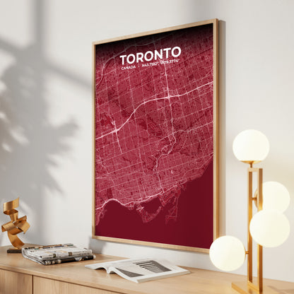 Toronto Garnet Map Poster