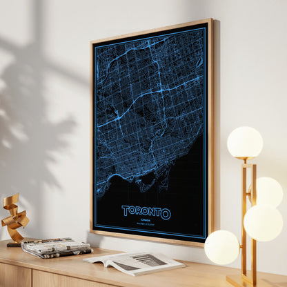 Toronto Phosphor Map Poster - IBM Blue