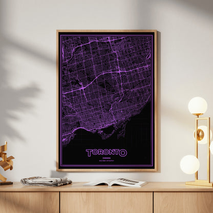 Toronto Phosphor Map Poster - EGA Violet