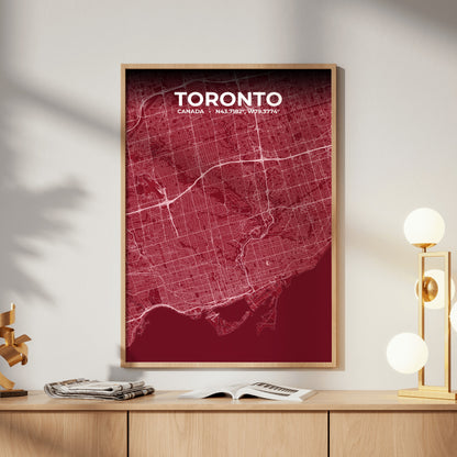 Toronto Garnet Map Poster