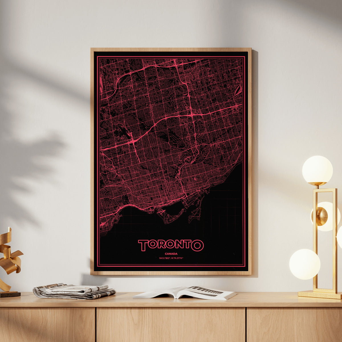 Toronto Phosphor Map Poster - System Alert