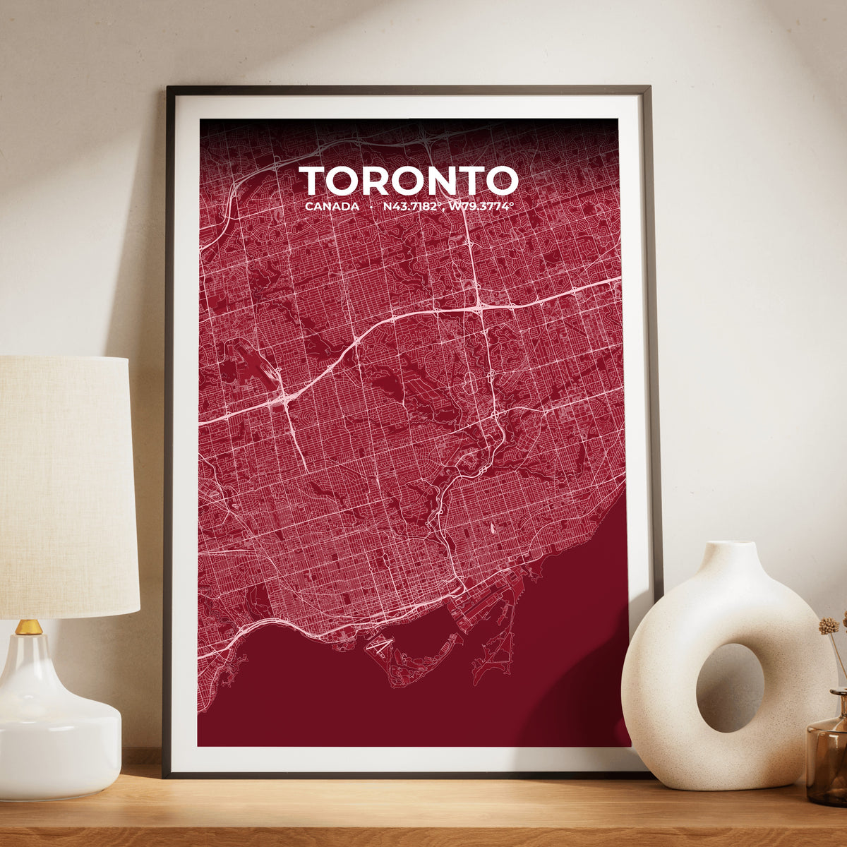 Toronto Garnet Map Poster