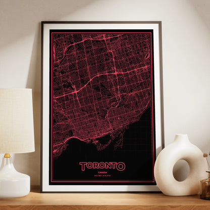 Toronto Phosphor Map Poster - System Alert