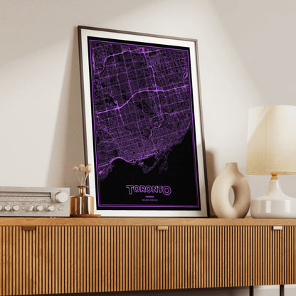 Toronto Phosphor Map Poster - EGA Violet