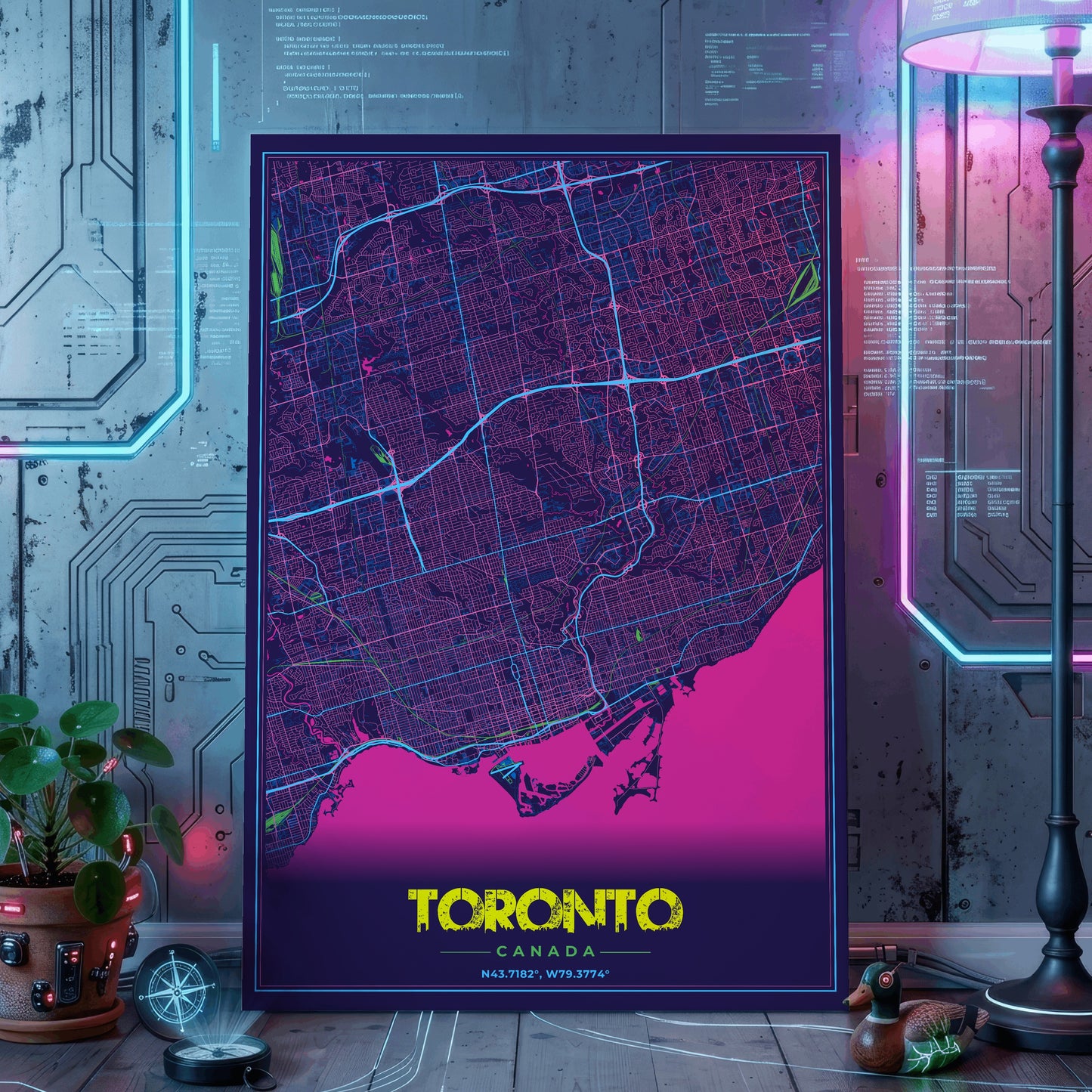 Toronto Cyberpunk Map Poster