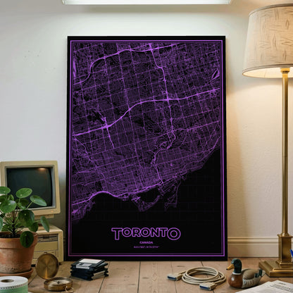 Toronto Phosphor Map Poster - EGA Violet