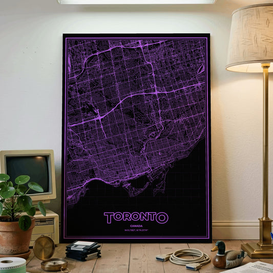 Toronto Phosphor Map Poster - EGA Violet