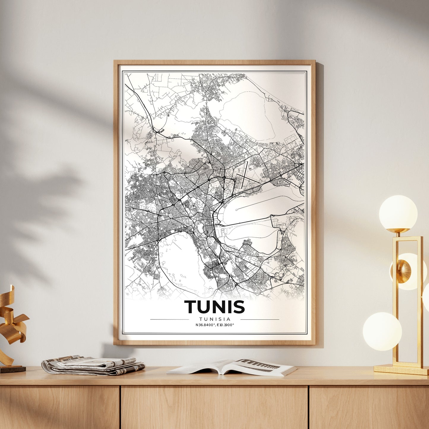 Tunis Modern Map Poster
