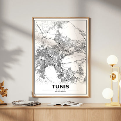 Tunis Modern Map Poster