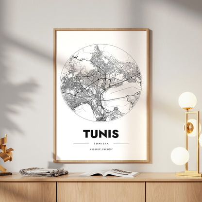 Tunis Spot Map Poster