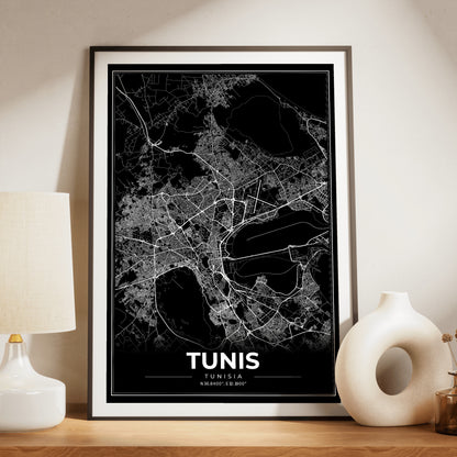 Tunis Modern Map Poster