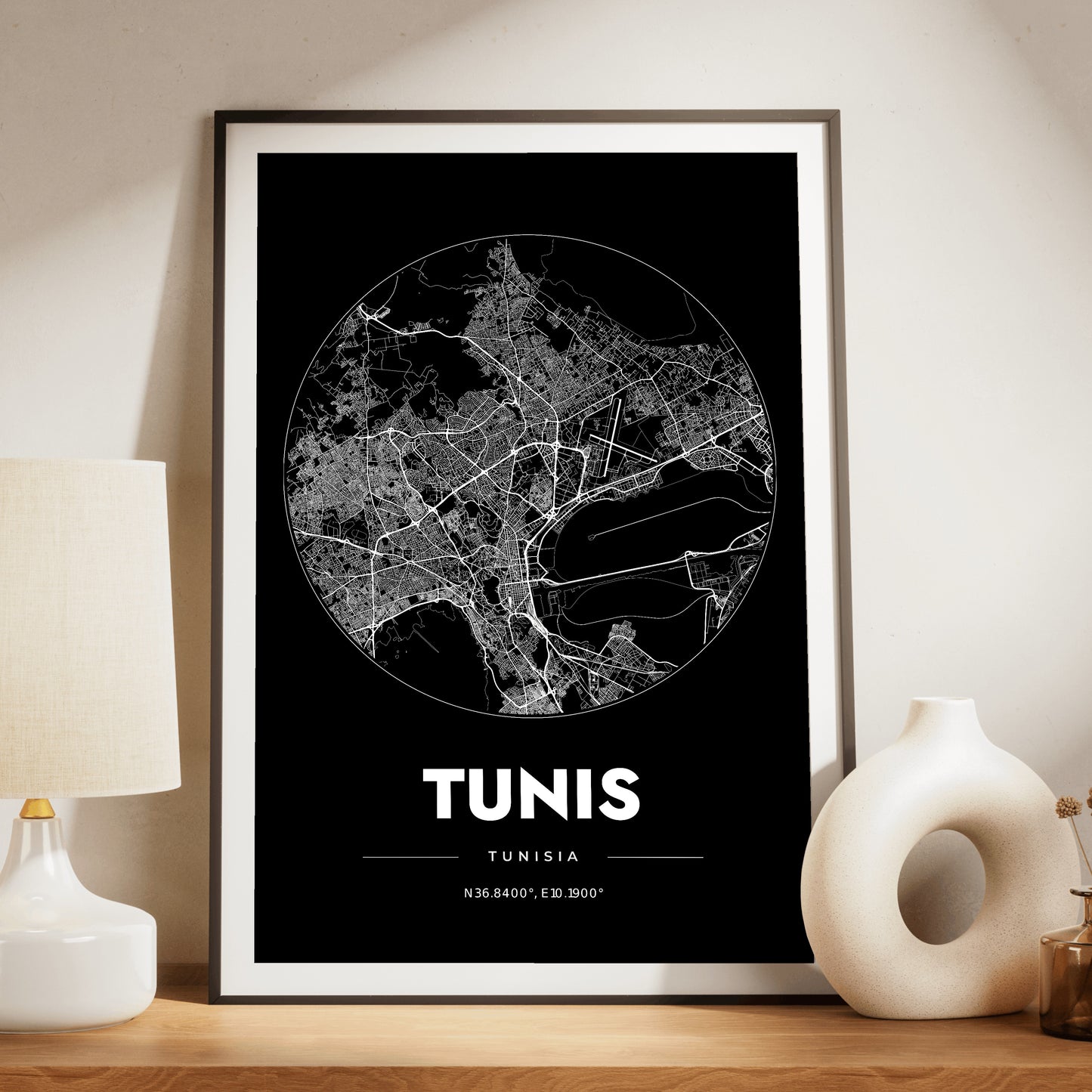 Tunis Spot Map Poster