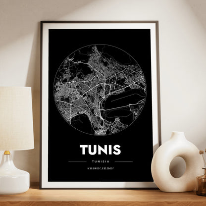 Tunis Spot Map Poster