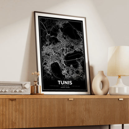 Tunis Modern Map Poster