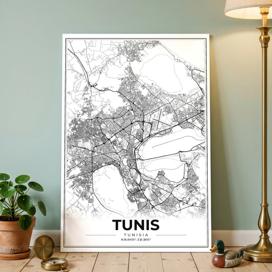 Tunis Modern Map Poster