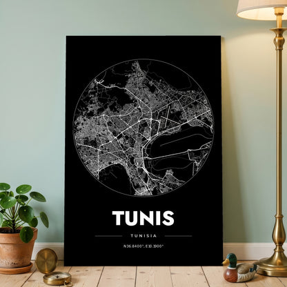 Tunis Spot Map Poster