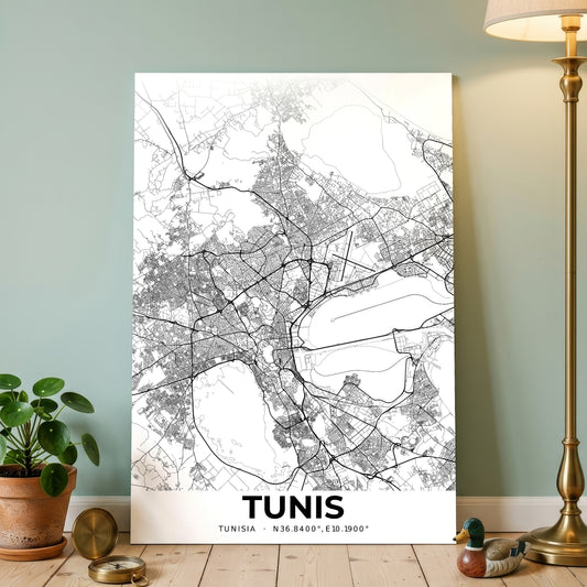 Tunis Elegant Map Poster