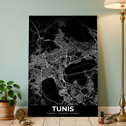 Tunis Elegant Map Poster