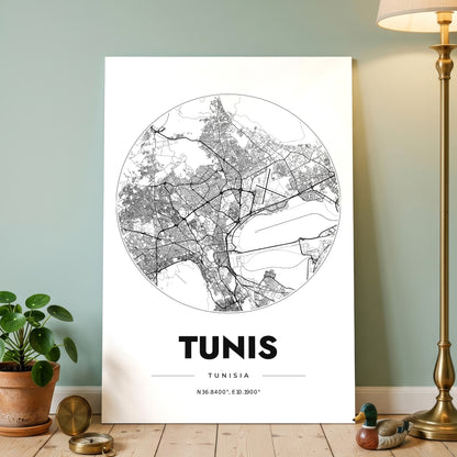 Tunis Spot Map Poster