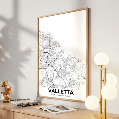 Valletta Elegant Map Poster